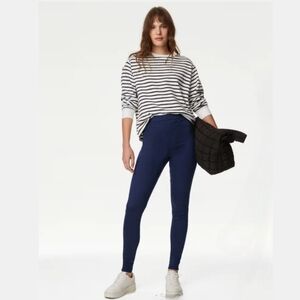 M&S COLLECTION Women's Elasticized High-waisted Eco-dyed Jeggings sz 8 Long